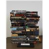 Image 1 : Lot of 40 Black Books Assorted Genres and Titles Murder Mystery, Fiction, Kathy Reichs, Etc