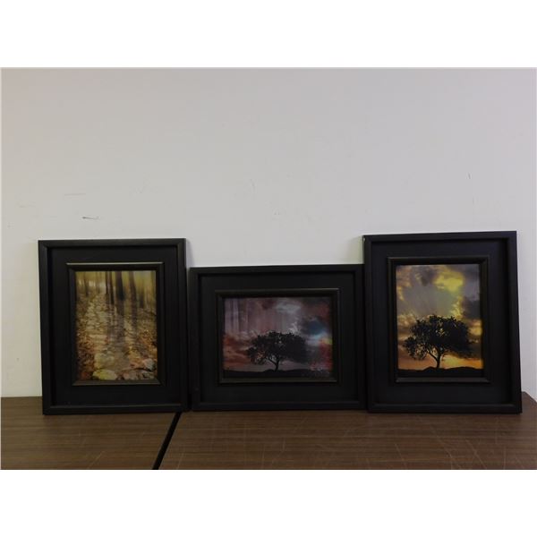 Lot of 3 Lenticular Forest Scene Framed Wall Artwork 2ft x 19.5"