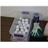Image 2 : Lot of Assorted Golf Balls, Baseballs, Weldwood Beanie Hat, Gloves, Etc