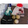 Image 3 : Lot of Assorted Golf Balls, Baseballs, Weldwood Beanie Hat, Gloves, Etc