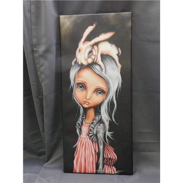 Angelina Rona Big Eyes style "Bunny Couture" Canvas Print