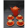 Image 1 : circa 1920 Susie Cooper Art Deco Tea Set 4 Piece Place Settings Orange Swirl