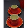Image 2 : circa 1920 Susie Cooper Art Deco Tea Set 4 Piece Place Settings Orange Swirl