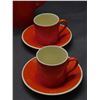 Image 3 : circa 1920 Susie Cooper Art Deco Tea Set 4 Piece Place Settings Orange Swirl