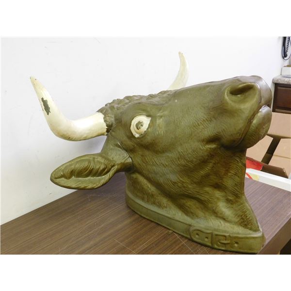 Butcher's Trade Sign Exterior Wall Store Display Metal Zinc Bull's Head