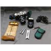 Image 1 : Canon AV-1 Camera *as is*, Binoculars, Vivitar Flash, Pocket Pliers, Knife, Etc