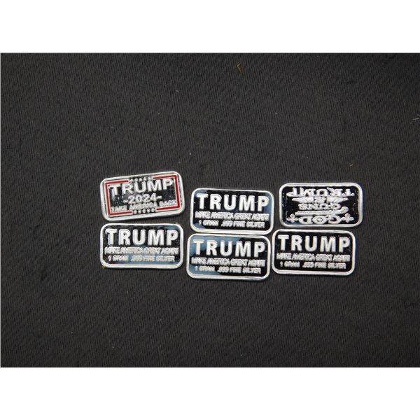 6pcs 1 Gram Micro Bars .999 Fine Silver