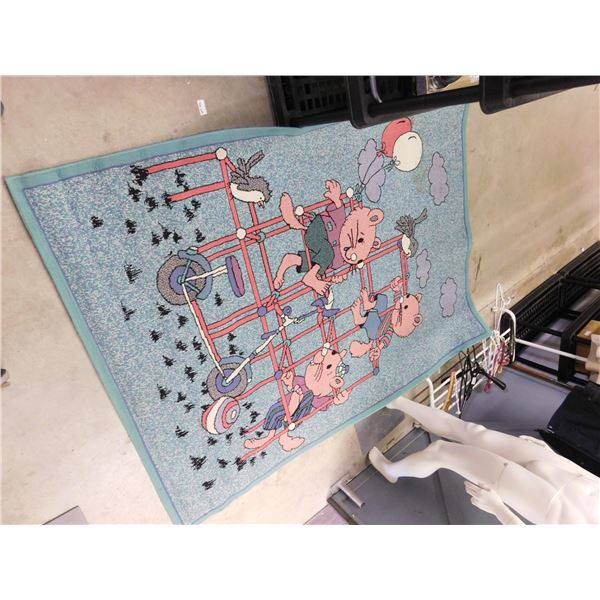 Large Kids Cartoon Pattern Rug 88" x 66"