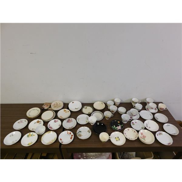 Approximately 50 saucers & 15 tea cups Fine Bone China England