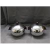 Image 1 : Pair of West Bend Penguin Hot & Cold Server Stainless Steel w Bakelite Handles