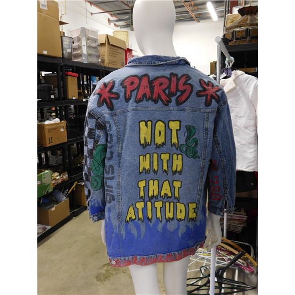Thrill Jeans 3X Men's Denim Jacket with Writing / Artwork Impressions