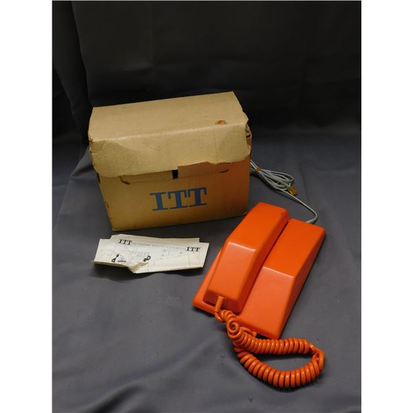 ITT Northern Telecom "Contempra" Orange Rotary Telephone