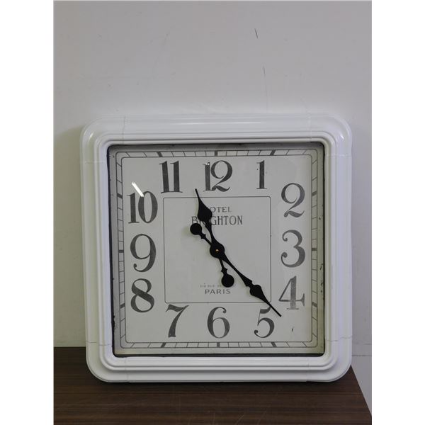 Hotel Brighton *working* Large White Rectangular Wall Clock