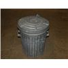 Image 1 : Vintage Galvanized Steel Trash Can 20" Tall 17" Diameter
