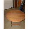 Image 2 : Folding Round Wooden Patio Table / Umbrella Table