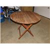 Image 3 : Folding Round Wooden Patio Table / Umbrella Table