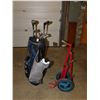 Image 1 : Golf Rolling Trolley & Bag of Clubs