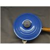 Image 2 : Le Creuset Ceramic Sauce Pan with Lid Blue w Wooden Handle Made in France 1.8L 152 1/314 US