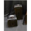 Image 2 : EKCO Canada Limited Pantry Storage Canister Set Metal / Wood Style. Cake / Pastry Server with Lid