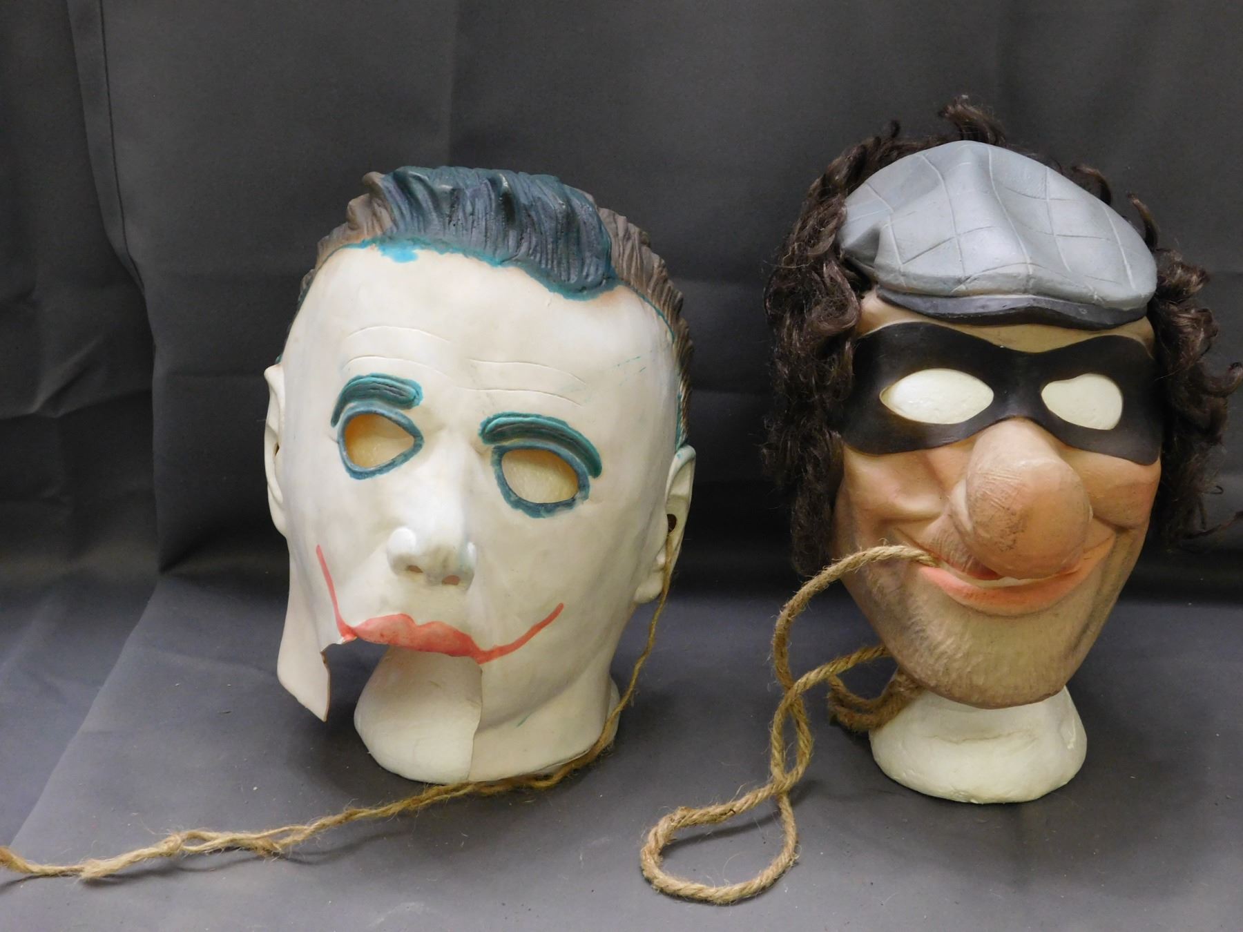 Theaf Mask Rubber Halloween Masks Lot of 2 Michael Myers & Robber / Thief
