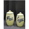 Image 2 : Ceramic Pottery Canister Set Flour, Sugar, Coffee, Tea
