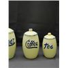 Image 3 : Ceramic Pottery Canister Set Flour, Sugar, Coffee, Tea