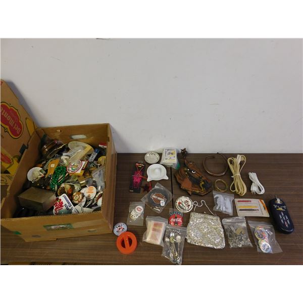 LARGE Box FULL of Junk Drawer Goodies Vintage, Cards, Jewelry, Knick Knacks, Etc