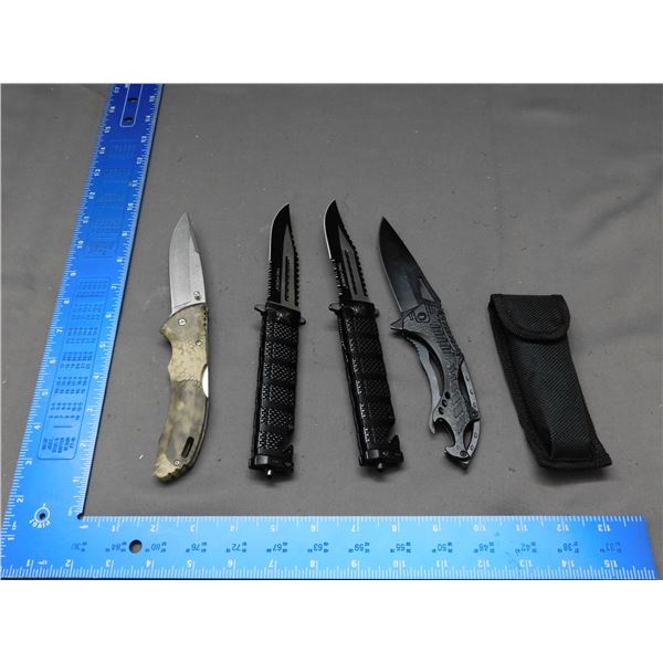 Lot of 4 Buck 286 Hunting Knife & Tac Force Knife, Etc