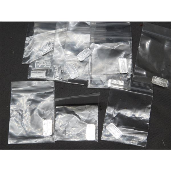 Lot of 12 1 Gram .999 Silver Candy Town Mint Chocolate Bar Bars