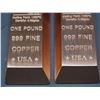 Image 2 : Lot of 2 1 Pound Copper Bars USA