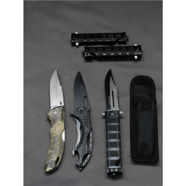 Lot of 5 Tactical Hunting Knives Buck, Tac-Force, Etc