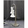 Image 2 : Chrome & Frosted Milk Glass Table Lamp *works*