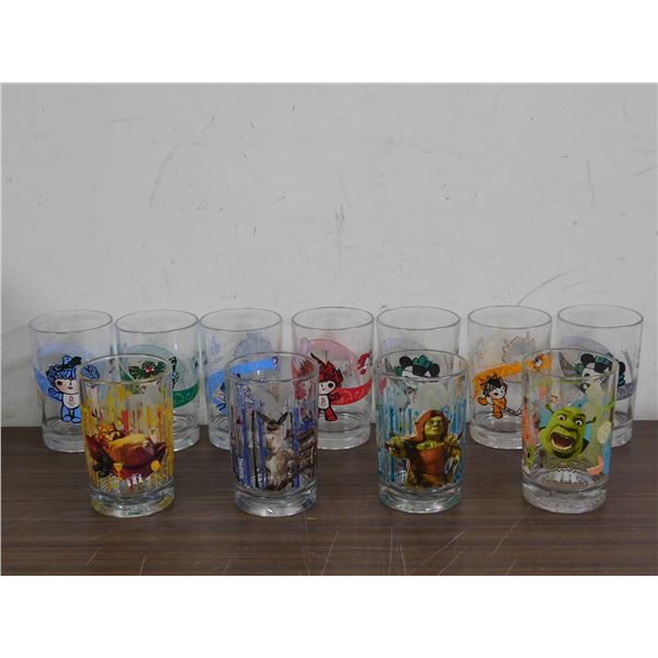 Lot of 11 Glasses Tokyo 2002 Olympics & Shrek Glasses