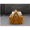 Image 3 : 2pc Mini Wooden Sewing Fold-Out Box & J&P Coats Machine Parts