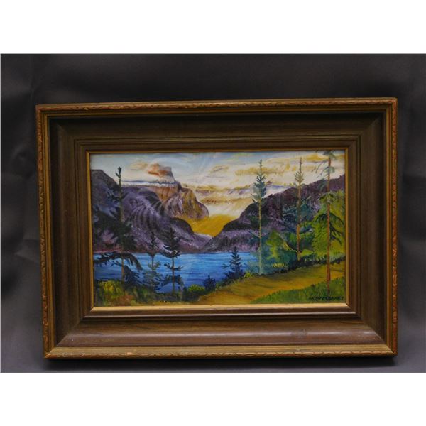 Artist Signed  Framed Original Landscape Painting M.Welbanks dated 1949