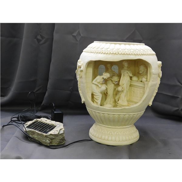 Solar Powered Water Fountain Greek Inspired 16" tall