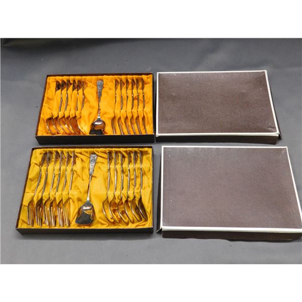 Lot of 2 13-Piece Silverware Cutlery Sets Stamped MET 26pcs total