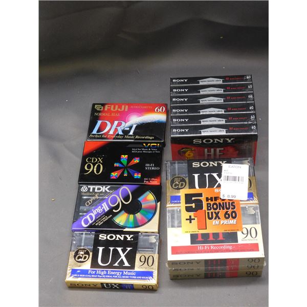 Lot of Cassette Tape Blanks NEW  CDX90, Sony HF 60, Etc