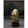 Image 1 : Antique Hand Painted Wooden Egg Russian Artist Signed Ae Mockba Landscape Scene