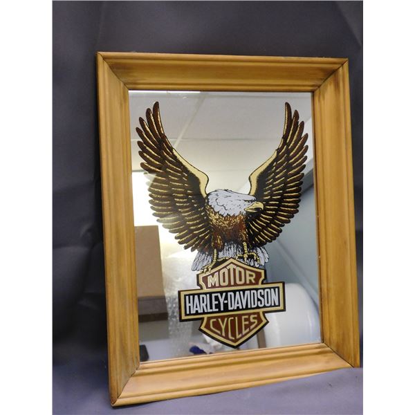 Vintage Harley Davidson Stamford Art Framed Bar Mirror