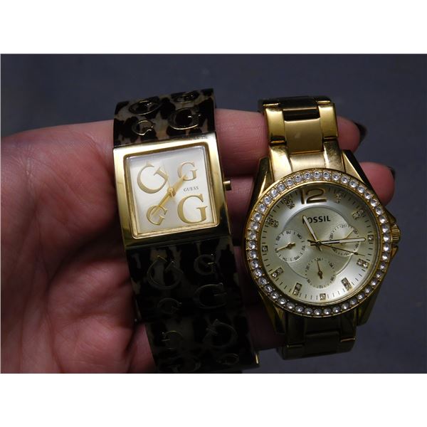 Lot of 2 GUESS & Fossil Wristwatches