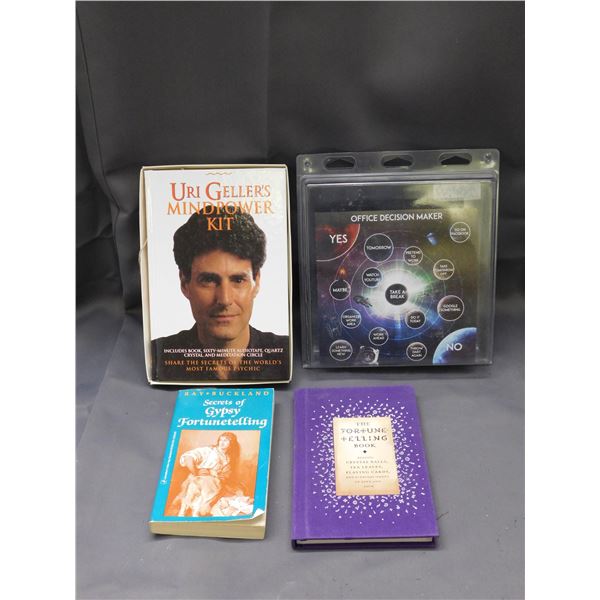 4pcs Uri Geller's Mindpower Kit, Decision Maker, Gypsy Fortunetelling, Etc