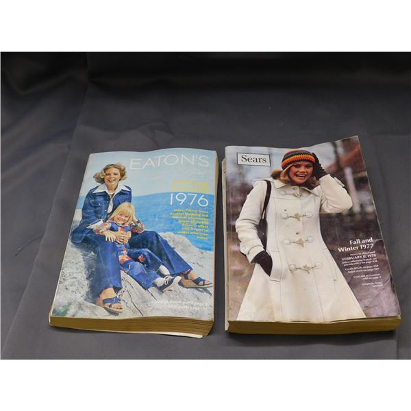 Lot of 2 Eatons 1976 & Sears 1977 Catalogues