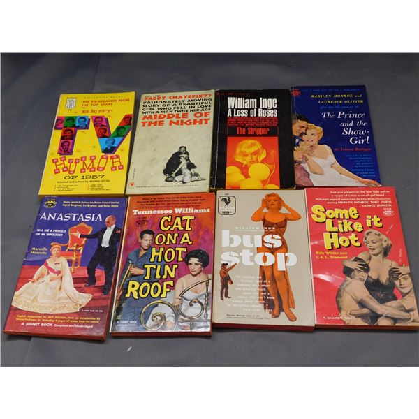 Lot of 8 1950s 60s Play/Movie Script Pocket Books Marilyn Monroe, Liz Taylor