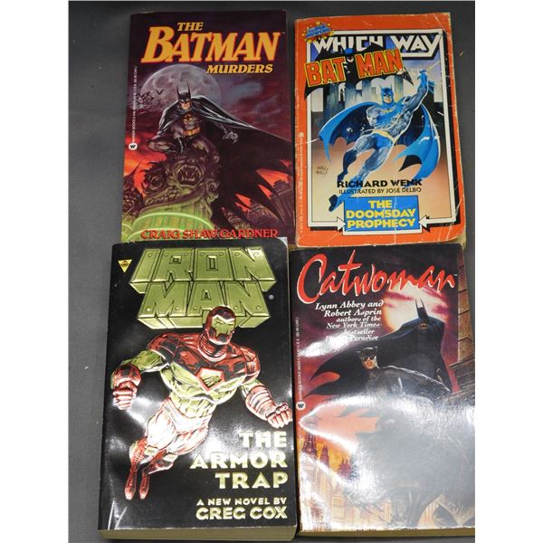 Lot of 4 Pocket Books The Batman Murders, Which Way Batman, Iron Man, Catwoman