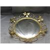 Image 1 : Convex Round Metal Mirror 19" with Gold Tone Ornate Trim