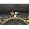 Image 2 : Convex Round Metal Mirror 19" with Gold Tone Ornate Trim