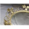 Image 3 : Convex Round Metal Mirror 19" with Gold Tone Ornate Trim