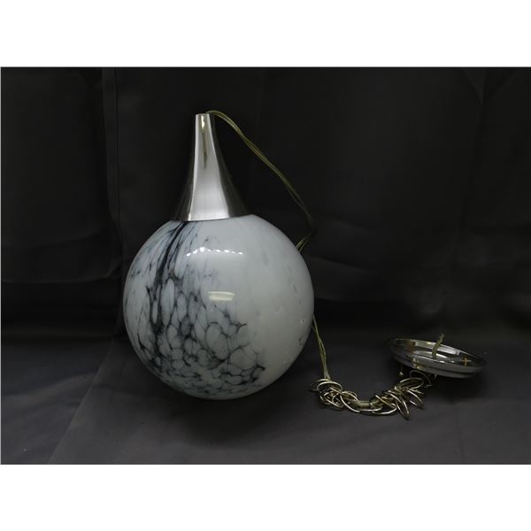 Hanging Modern Ceiling Fixture Globe Art Glass Marbled Blown Glass Pattern