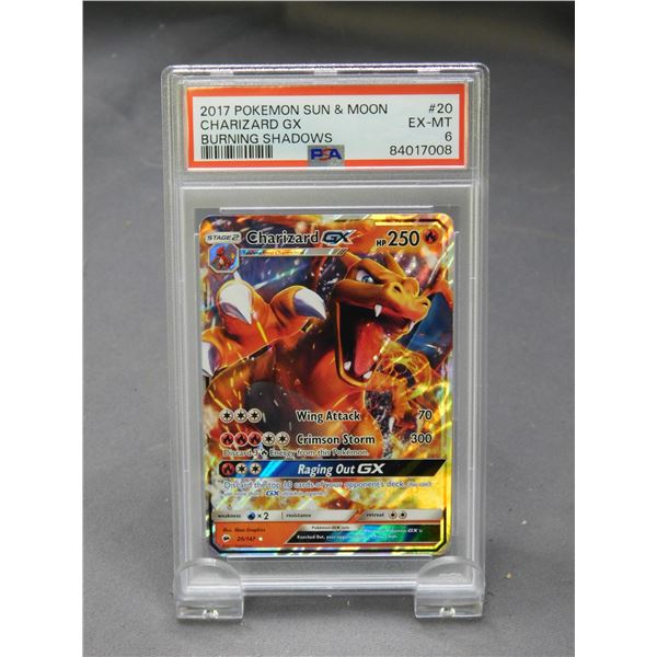 2017 Pokemon Sun & Moon Charizard GX Burning Shadows #20 EX-MT 6 PSA Graded Card